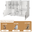 LLappuil Cat Litter Box Furniture, 55" Hidden Cat Litter Box Enclosure with Double Room, Open Shelves, Cabinet, Cat Washroom Furniture for Living Room Entryway