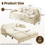 LLappuil Pull Out Sofa Bed King Size, Loveseat Sofa Covertible Sofa Bed, Chenille Sofa Couch with USB Port, Side Pocket for Living Room