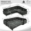 LLappuil Sectional Sofa, Sectioanl Couch with Pull Out Sofa Bed King Size, Chenille Sofa Conertible Sofa Bed for Living Room