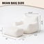LLappuil Bean Bag Chair with Ottoman, Lazy Sofa Chair for Adults, Memory Foam Bean Bag Chairs with Filler Included for Living Room Bedroom Beige