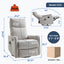 LLappuil Recliner Chair, 360° Swivel Massage Recliner Chair with Heat, Nursery Glider Rocker Recliner Chair for Living Room, Bedroom, Chenille Light Gray
