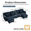 LLappuil 132" Sectional Sofa, U Shaped Modular Sectional Couch with Double Movable Ottoman, Cloud Corduroy Sofa Couch for Living Room