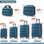 LLappuil 6 Piece Luggage Set, ABS Hardshell Suitcases with Dual Spinner Wheels for Travel & Business
