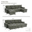 LLappuil 112" Sectional Sofa, Mid-Century U Shaped Sectional Couch with Pull Out Sofa Bed, Convertible Sofa Bed with Storage Chaise for Living Room, Foil Fabric Brown