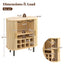 LLappuil 28" Wine Bar Cabinet, Coffee Bar Cabinet with 8-Grid Wine Rack, 5-Level Adjustable Shelves, 2 Glass Holders, 4 Hidden Storage Space