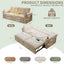 LLappuil 73" Pull Out Sofa Bed Queen Size, Loveseat Sofa Convertible Sleeper Sofa Bed, Corduroy Sofa Couch for Living Room Beige