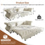 LLappuil 98" Pull Out Sofa Bed King Size, Oversized Chesterfield Velvet Sofa with Flower Tufting, Loveseat Sofa Couch Convertible Sofa Bed for Living Room Beige