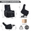 LLappuil Power Lift Recliner Chair, 8‑Point Vibration Massage Reclining Chair with Heat, Chenille Reading Chair with Side Pocket, USB Charge Port, Remote Control for Living Room