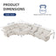 LLappuil Modular Sectional Sofa, Oversiezed Curved Sectional Couch with Storage & Hexagon Seat, Corduroy Sectional Sofa with Adjustable Arms & Backs for Living Room Beige