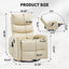 LLappuil Recliner Chair, 360° Swivel Massage Recliner Chair with Heat, Nursery Glider Rocker Faux Leather Recliner Chair for Living Room Beige