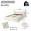 LLappuil Upholstered Platform Bed Queen Size, Oversized Wood Bed Frame with Headboard White