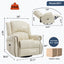 LLappuil Recliner Chair, 360° Swivel Massage Recliner Chair with Heat, Nursery Glider Rocker Manual Recliner Chair with Side Pockets for Living Room, Bedroom Beige