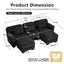 LLappuil 104" Sectional Sofa, U Shaped Modular Sectional Couch with Double Movable Ottoman, Cloud Corduroy Sofa Couch for Living Room