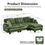 LLappuil 101" Sectional Sofa, Modular Sectional Couch with Movable Ottoman, Chenille Cloud Sofa Couch for Living Room