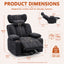 LLappuil Chenille Recliner Chair, 360° Swivel Reclining Chair with Detachable Adjustable Neck Pillow, Manual Nursery Glider Rocker Recliner Chair for Living Room Blue