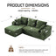 LLappuil 95" Sectional Sofa, Modular Sectional Couch with Right Chaise, Cup Holders, Side Pocket, Corduroy Boneless Sofa Couch for Living Room