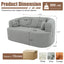 LLappuil 67" Loveseat Sofa, Chenille Boneless Sofa Couch for Living Room, No Need Assemble Gray