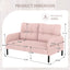 LLappuil Loveseat Sofa, 47" Small Couch, Love Seat Corduroy Sofa Couch for Compact Space Pink