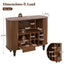 LLappuil 39" Wine Bar Cabinet, Coffee Bar Cabinet with 6 Wine Racks, 3 Glass Holders, 4 Hidden Storage Space