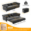LLappuil Pull Out Sofa Bed King Size, 89" Chesterfield Sofa Convertible Sleeper Sofa Bed, Velvet 3-Seater Sofa with Movable Ottoman for Living Room Gray