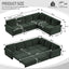 LLappuil Sectional Sofa, Pull Out Sofa Bed King Size, 6 Seat Chenille Sofa Couch Convertible Sleeper Sofa Bed for Living Room Green