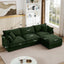 LLappuil Modular Sectional Sofa, Sectional Couch with Movable Ottoman, Chenille 4 Seat Cloud Sofa Couch for Living Room Green