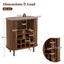LLappuil 28" Wine Bar Cabinet, Coffee Bar Cabinet with 8-Grid Wine Rack, 5-Level Adjustable Shelves, 2 Glass Holders, 4 Hidden Storage Space