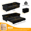 LLappuil Pull Out Sofa Bed King Size, 89" Chesterfield Sofa Convertible Sleeper Sofa Bed, Velvet 3-Seater Sofa with Movable Ottoman for Living Room Black