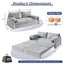 LLappuil 66" Corduroy Sofa, Pull Out Sofa Bed Queen Size, Loveseat Sofa Convertible Sofa Bed for Living Room