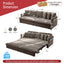 LLappuil Pull Out Sofa Bed King Size, 82" Loveseat Sofa with Bluetooth Speakers, USB Ports, Side Pockets, Corduroy Sofa Couch Convertible Sofa Bed for Living Room Brown