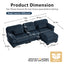 LLappuil 104" Sectional Sofa, L Shaped Modular Sectional Couch with Movable Ottoman, Cloud Corduroy Sofa Couch for Living Room