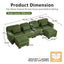 LLappuil 132" Sectional Sofa, U Shaped Modular Sectional Couch with Double Movable Ottoman, Cloud Corduroy Sofa Couch for Living Room