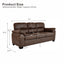LLappuil 81" Mid-Century Modern Sofa, 3 Seat Sofa Cloud Couch for Living Room, Foil Fabric Dark Brown