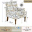LLappuil Accent Chair, Mid-century Floral Armchair with Nailhead Trim, Solid Wood Legs, Living Room Single Sofa Chair Reading Chair