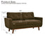 LLappuil 65" Loveseat Sofa, Love Seat Small Sofa Couch for Living Room, Bedroom, Compact Space, Polyester Brown