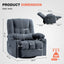 LLappuil Recliner Chair, 360° Swivel Massage Recliner Chair with Heat, Nursery Glider Rocker Manual Recliner Chair with Side Pocket, 2 Cup Holders, USB Charge Port for Living Room, Bedroom Blue