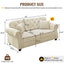 LLappuil Loveseat Sofa, Velvet Chesterfield Sofa for Living Room Beige
