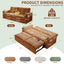 LLappuil 73" Pull Out Sofa Bed Queen Size, Loveseat Sofa Convertible Sleeper Sofa Bed, Corduroy Sofa Couch for Living Room Orange