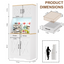 LLappuil 72.8" Kitchen Pantry, Kitchen Pantry Storage Cabinet with LED Light & Outlet, Kitchen Hutch with 6 Hooks, Drawer, Adjustable Shelves White