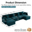 LLappuil 137" Sectional Sofa, Oversized Modular Sectional Couch with Double Movable Ottoman, Chenille Cloud Sofa Couch for Living Room