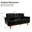 LLappuil 65" Loveseat Sofa, Love Seat Small Sofa Couch for Living Room, Bedroom, Compact Space, Foil Fabric Black