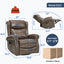 LLappuil Recliner Chair, 360° Swivel Massage Recliner Chair with Heat, Genuine Leather Nursery Glider Rocker Manual Recliner Chair with Side Pockets for Living Room, Bedroom Gray