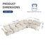 LLappuil Modular Sectional Sofa, Oversiezed Curved Sectional Couch with Storage & Hexagon Seat, Corduroy Sectional Sofa with Adjustable Arms & Backs for Living Room Beige