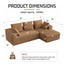 LLappuil 95" Sectional Sofa, Modular Sectional Couch with Left Chaise, Cup Holders, Side Pocket, Corduroy Boneless Sofa Couch for Living Room