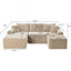 LLappuil Sectional Sofa, 106" U Shaped Modular Sectional Couch with Left Chaise, Cloud Courduroy Sofa Couch with Movable Ottoman for Living Room Camel