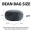LLappuil 4 Feet Bean Bag Chair, Lazy Sofa Chair for Adults, Memory Foam Bean Bag Chairs with Filler Included for Living Room Bedroom Gray