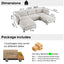 LLappuil Modular Sectional Sofa, 5 Seat Modular Sectional Sofa with Storage, Oversized Deep Seat Chenille Sofa for Living Room