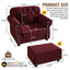 LLappuil Accent Chair with Ottoman, Velvet Reading Single Sofa Chair for Living Room Red