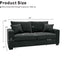 LLappuil 69" Loveseat Sofa, Upholstered Couch with 2 Throw Pillows for Living Room, Linen Dark Gray