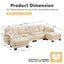 LLappuil 132" Sectional Sofa, Oversized Modular Sectional Couch with Double Movable Ottoman, Chenille Cloud Sofa Couch for Living Room